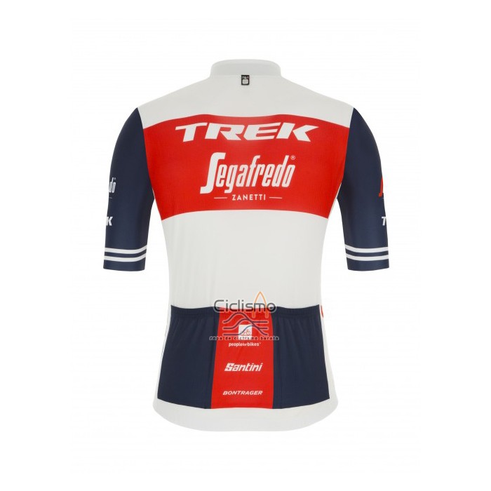 Trek Segafrojoo Ropa Ciclismo Culotte Corto 2021 Mangas Cortas Blanco Profundo Azul